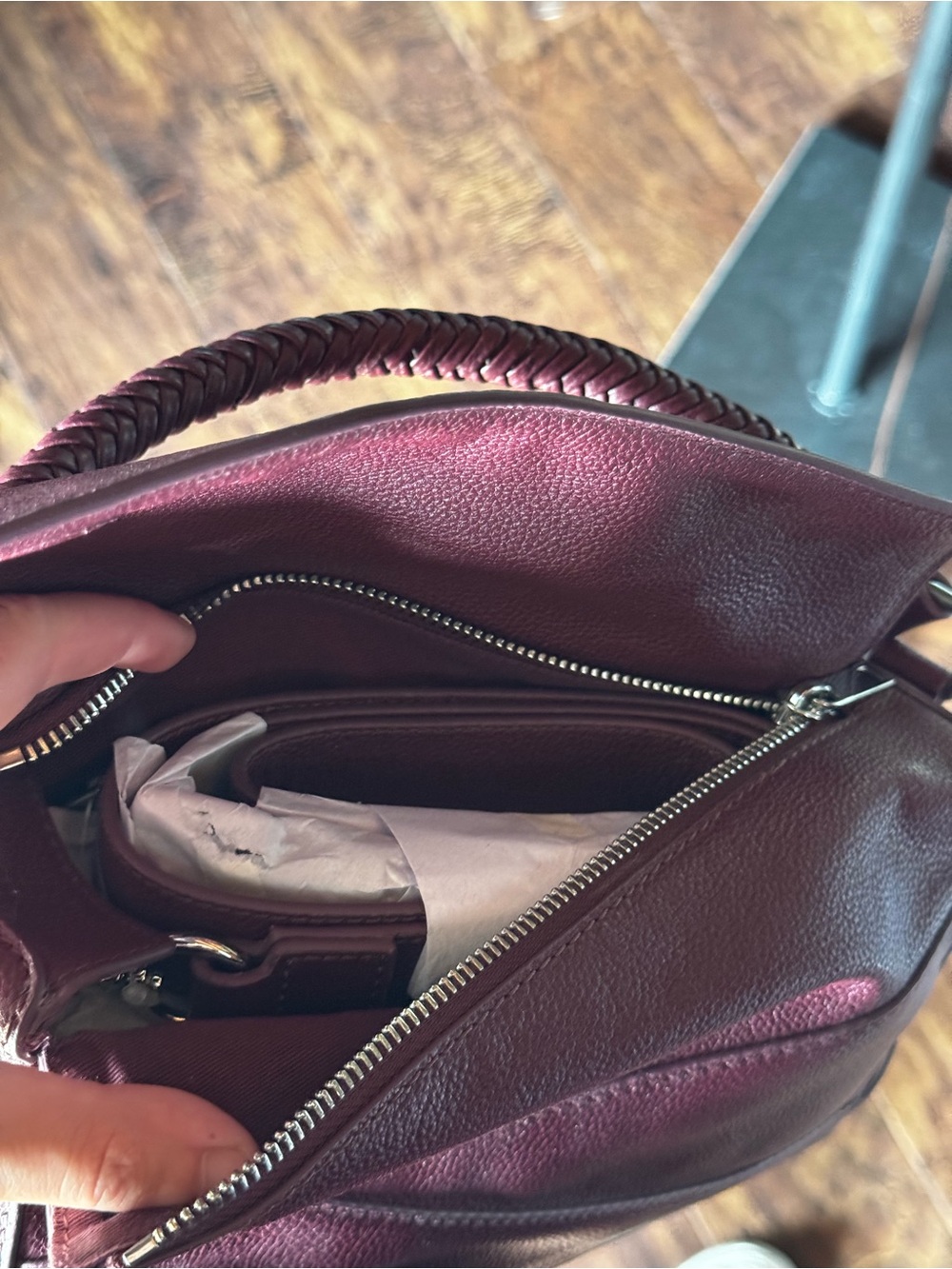 NEW Walter Baker Burgundy Pebbled Leather Jagger Crossbody Handbag - Picture 6 of 6